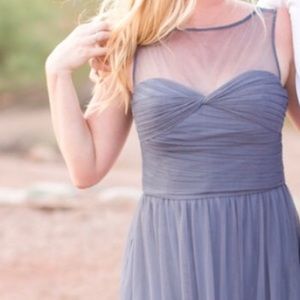 Amsale slate blue dress
